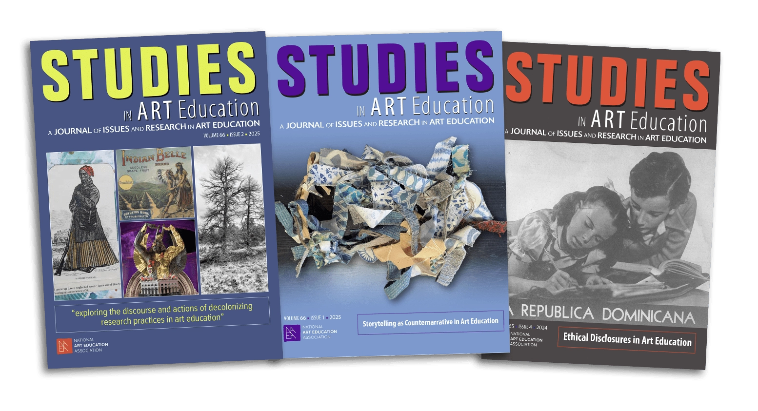 Cover images of Studies in Art Education