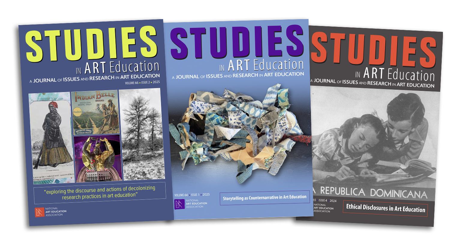 Cover images of Studies in Art Education