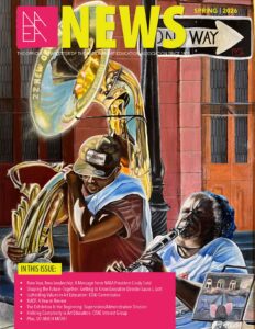 Spring 2026 cover if NAEA News with colorful artwork